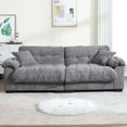 thumbnail image 6 of LUCKHAO 90" Oversized Loveseat Sofa, Chenille Comfy Cloud Couch with 2 Pillows Soft Cushions, Modern Fluffy Deep Seat Sofa Couch for Living Room, Bedroom, Study Room, Home Theater ﻿ ﻿, 6 of 7
