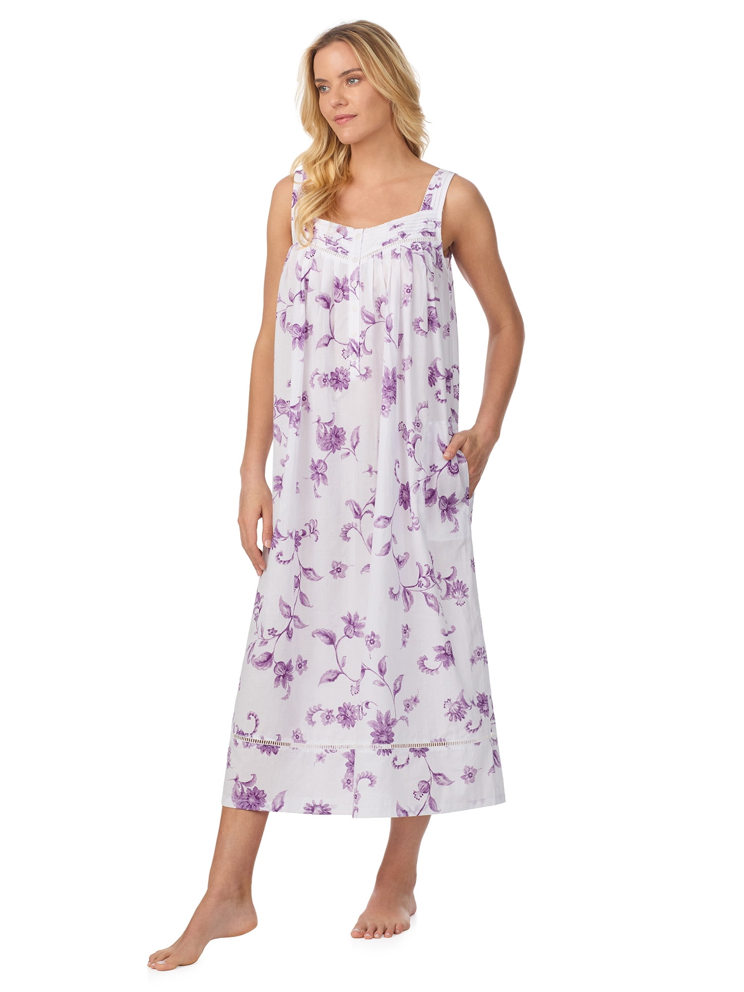 Aria Women's Lightweight Cotton Woven 50" Ballet Nightgown, Sizes XS-5X