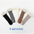 thumbnail image 1 of 4 par/lote de calcetines nuevos para niñas, calcetines largos para niños hasta la rodilla, calcetines suaves de algodón para bebés, calcetines hasta la rodilla para niños de 0 a 8 años Tan Jianjun unisex, 1 of 2