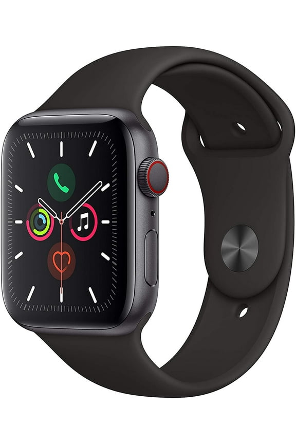 Pre-Owned Apple Watch Series 5 GPS+LTE w/ 44MM Space Gray Aluminum Case & Black Sport Band