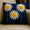 Three Sunflowers, variant on Fennco Styles Handmade 3D Half Sunflower Cotton Canvas Decorative Throw Pillow 18" W x 18" L - Navy Blue Floral Cushion for Couch, Bedroom and Living Room Décor
