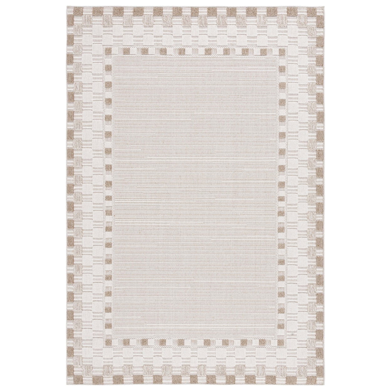 SAFAVIEH Global Daley Bordered Indoor/Outdoor Runner Rug, Beige/Light Beige, 2'2" x 8'