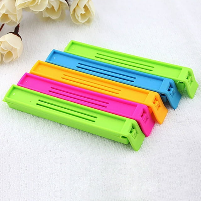 Clips para sellar bolsas de comida, 5 piezas de clips de sellado de bolsas de plástico de tamaño variado para bocadillos, café, papas fritas, bolsa de almacenamiento de alimentos, color alea