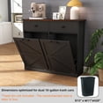 thumbnail image 5 of Ktaxon Farmhouse Sideboard with 2 Tilt Out Trash Can Cabinet 20 Gallon, Free Standing Kitchen Pantry Barn Door Style Laundry Sorter Cabinet, Black, 5 of 10