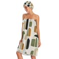 thumbnail image 3 of 3-Piece Bathroom Towel Set with Bath Towel, Quick-Dry Hair Cap and Hair Turban for Bath Yoga Beach Arch Motif, 3 of 6