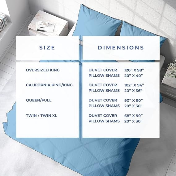 Homi Drapes 100% Egyptian Cotton 3 Piece Duvet Cover Set - Breathable All Season Comforter Cover with Zipper Closure & Corner Ties Sateen Weave (Aqua Blue, California King)