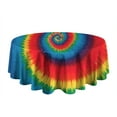 thumbnail image 5 of Colorful Tie Dye Pattern Round Tablecloth 60"x60",Wrinkle Wipeable Table Cloth for Kitchen Dining Room Picnic Patio Party, 5 of 6