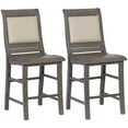 thumbnail image 4 of Bowery Hill Set of 2 Counter Chairs in Distressed Gray Finish, 4 of 6