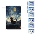 thumbnail image 1 of Cute Black Cat Cartoon PVC Film Skin Sticker for Debit Card Credit Bank Card Sticker Shining Rainbow Stars Love Card Sticker, 1 of 6