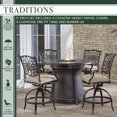 thumbnail image 4 of Hanover Traditions 5-Piece High-Dining Set in Tan with 4 Swivel Chairs and a 40,000 BTU Cast-top Fire Pit Table, 4 of 16