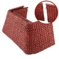 thumbnail image 5 of 22-Inch Water Hyacinth Christmas Tree Collar, Woven Tree Square Base Cover with Cord Cut Out, Red, 5 of 7