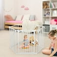 thumbnail image 2 of Costway 6 Panel Baby Safe Metal Door Play Yard Barrier Pet Fence Safety Adjustable White, 2 of 12