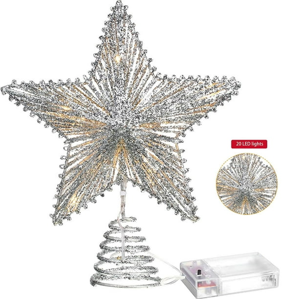 10 Inches Christmas Treetop Star Christmas Star Tree Toppers Battery