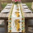 thumbnail image 4 of Yellow Sunflowers Table Runner 70 Inches, Summer Spring Botanical Truck Bees Check Bed Runner Dresser Scarves Tabletop for Indoor Outdoor Parties/Ceremony/Banquet, 13" x 70", 4 of 9