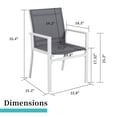 thumbnail image 5 of Walsunny Patio Dining Chairs Set of 2,Outdoor Bistro Chair with Arms,All-Weather Metal Textile Fabric Chairs Grey, 5 of 7