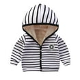 thumbnail image 2 of ZZwxWA Toddler Baby Boys Long Sleeve Striped Hoodies Sweatshirt Kids Hooded Sweater Tops Zip-up Jacket with Pocket Sales, 2 of 3