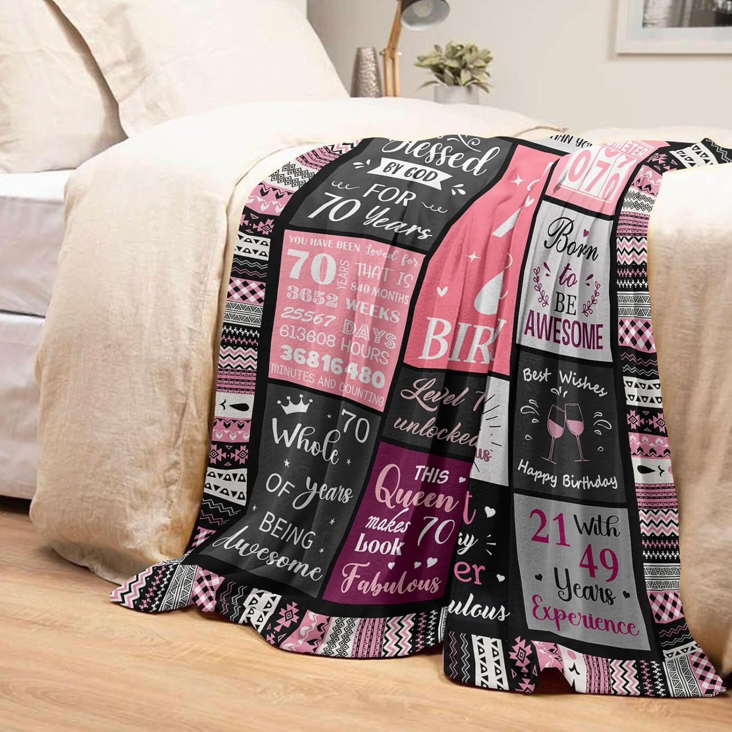 70th Birthday Gifts for Women, 70th Birthday Decorations for Women, Gifts for A 70th Birthday, Happy 70th Birthday Gifts for 70 Year Old Woman, 1954 Birthday Gifts for Women Blanket 50"x60"
