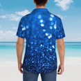 thumbnail image 4 of Balery A Blue Glitter Camisas hawaianas de manga corta para hombre, camisas playeras de corte holgado, camisas de vacaciones con botones,Small, 4 of 7