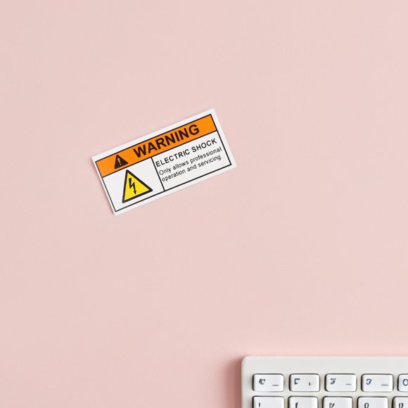 BRIGHTFUFU Voltage Hazard Warning Sign for Multi PVC Material with Clear English Text in Factories 1Set