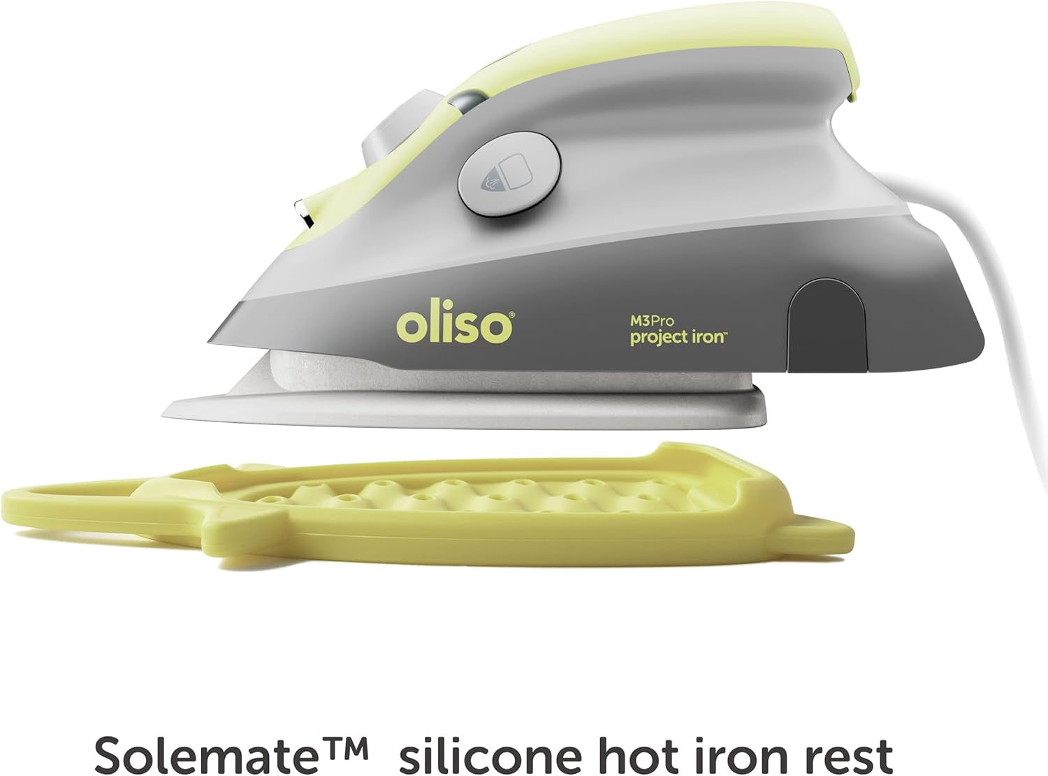 oliso M3Pro Project Steam Iron with Solemate - for Sewing, Quilting, Crafting, and Travel | 1000 Watt Ceramic Soleplate Steam Iron | Aqua