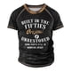 thumbnail image 1 of Men's Raglan T-shirt Retro Short Sleeve Round Neck Letter Printing Tops 3XL, 1 of 4