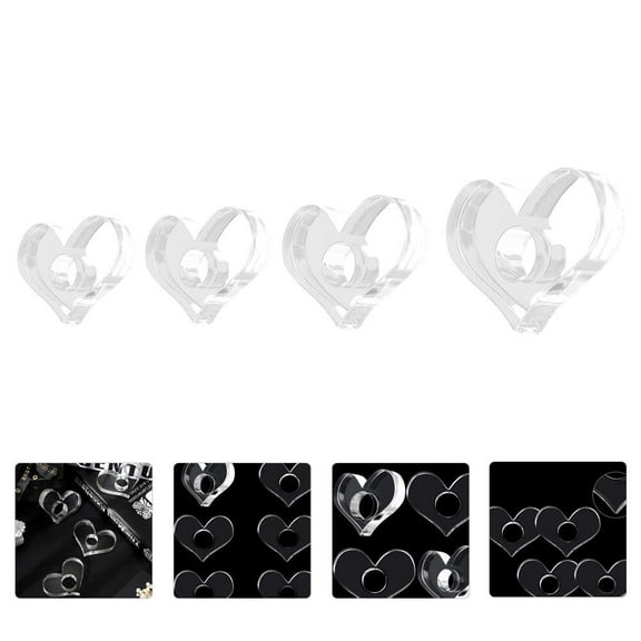 USHOBE Transparent Thumb Ring Page Holders Acrylic For Readers Bedtime Reading 4Pcs