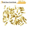 thumbnail image 3 of 600 Pcs Fold Over Cord Ends, 8.1x1.2mm Ribbon Crimp Ends Cap, Clasp Tips for Leather Craft Making Diy (Gold), 3 of 6