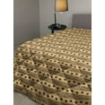 thumbnail image 2 of Safari Down Alternative Comforter, Continuing Pattern of Leopard Silhouettes with Geometric Shapes Ethnic Art, Microfiber Quilt for All Season, 5 Sizes, Dark Brown Caramel, by Ambesonne, 2 of 3