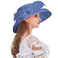 thumbnail image 4 of MSJUHEG Kentucky Derby Hat for Women Bucket Hat Sunscreen Hat Breathable Hat Floppy Sun Hat Unisex Hat Beach Hats for Women Packable Wide Brim Large Bucket Hat Walking Gardening Cap Blue One Size, 4 of 6