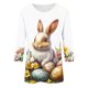 thumbnail image 5 of TaTaai Spring Casual T Shirt for Women Easter Print 3/4 Sleeve Round Neck Loose Fit Top Fashion Pullover Soft Lightweight Blouse for Summer Daily Holiday Gift, 5 of 5