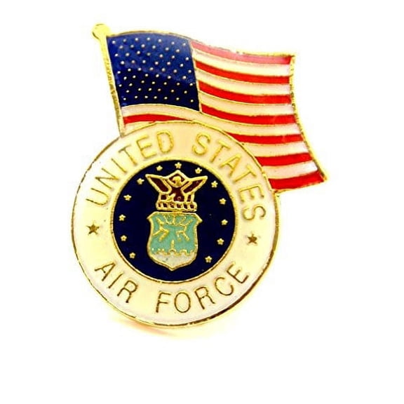 U.S. Air Force Insignia Seal With USA Flag Lapel Hat Pin Military PPM003 (1 pin)