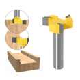 thumbnail image 1 of Tige 8mm 3 Dents T-Slot Fraise Droite pour Menuiserie, 1 of 5