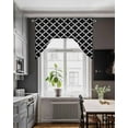 thumbnail image 4 of Black Morocco Kitchen Swag Valances for Windows, Boho Modern Minimalist Abstract Geometric Swag Valances Curtains for Living Room, Rod Pocket Window Treatments for Bathroom, Bedroom, Cafe, 56"x36", 4 of 6