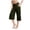 Army Green*, variant on Women's Capri Pants Cross Waist Wide Leg Side Pockets Solid Color Casual Workout Yoga Cropped Trousers Army Green