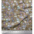 thumbnail image 1 of Soimoi Cotton Duck Fabric Floral,Owl & Cow Cartoon Fabric Prints by Yard 42 Inch Wide, 1 of 1