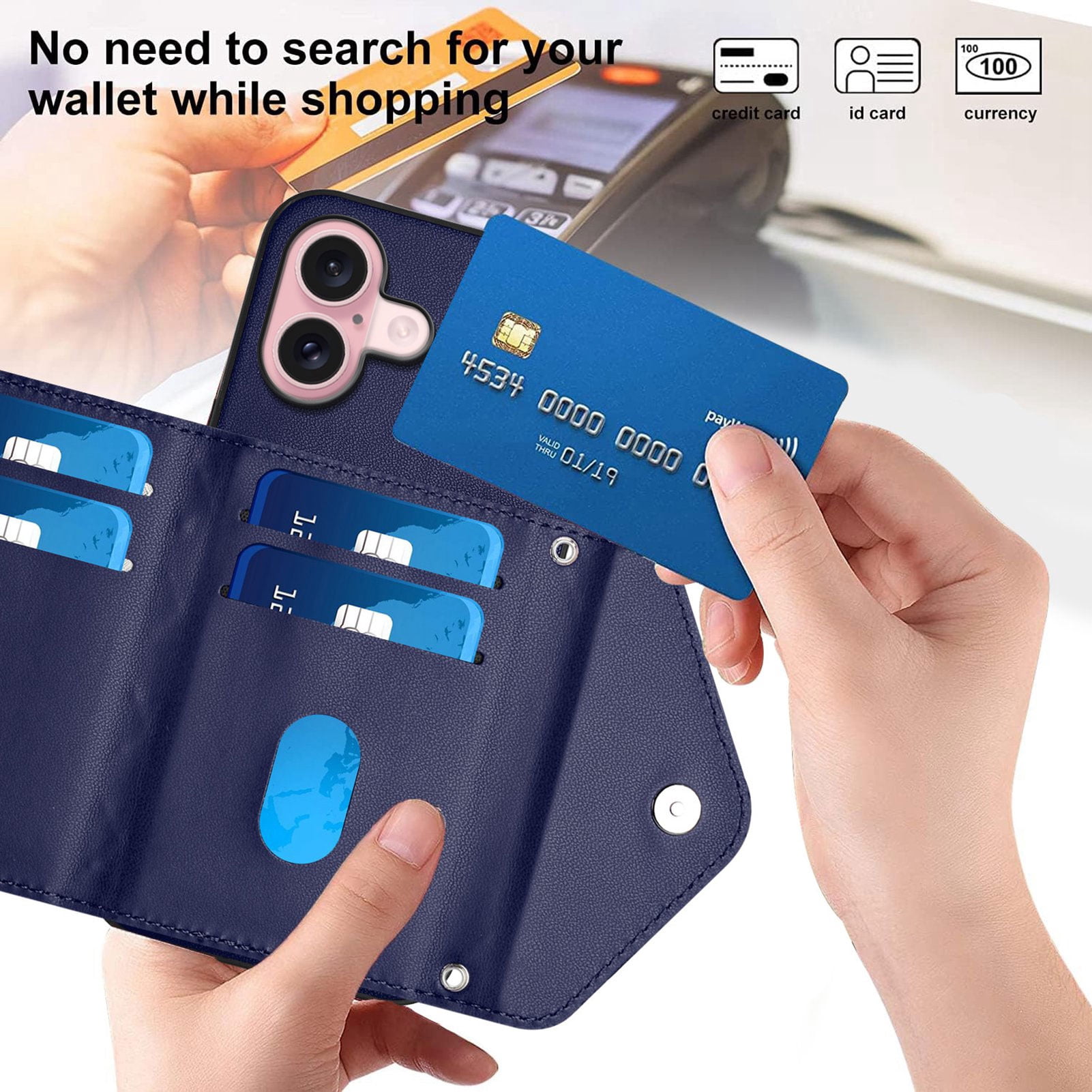 Case for Moto G Play 2024 4G Crossbody wallet cover, with card holder, leather material, equipped with a long shoulder strap, shockproof flip-top phone case
