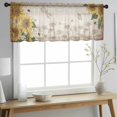 thumbnail image 2 of Sunflowers Valance Curtains for Kitchen/Living Room/Bathroom/Bedroom Window, Rod Pocket Small Topper Half Short Window Curtains Voile Sheer Scarf, Vintage Yellow Floral Farm Butterfly 42"x18", 2 of 8