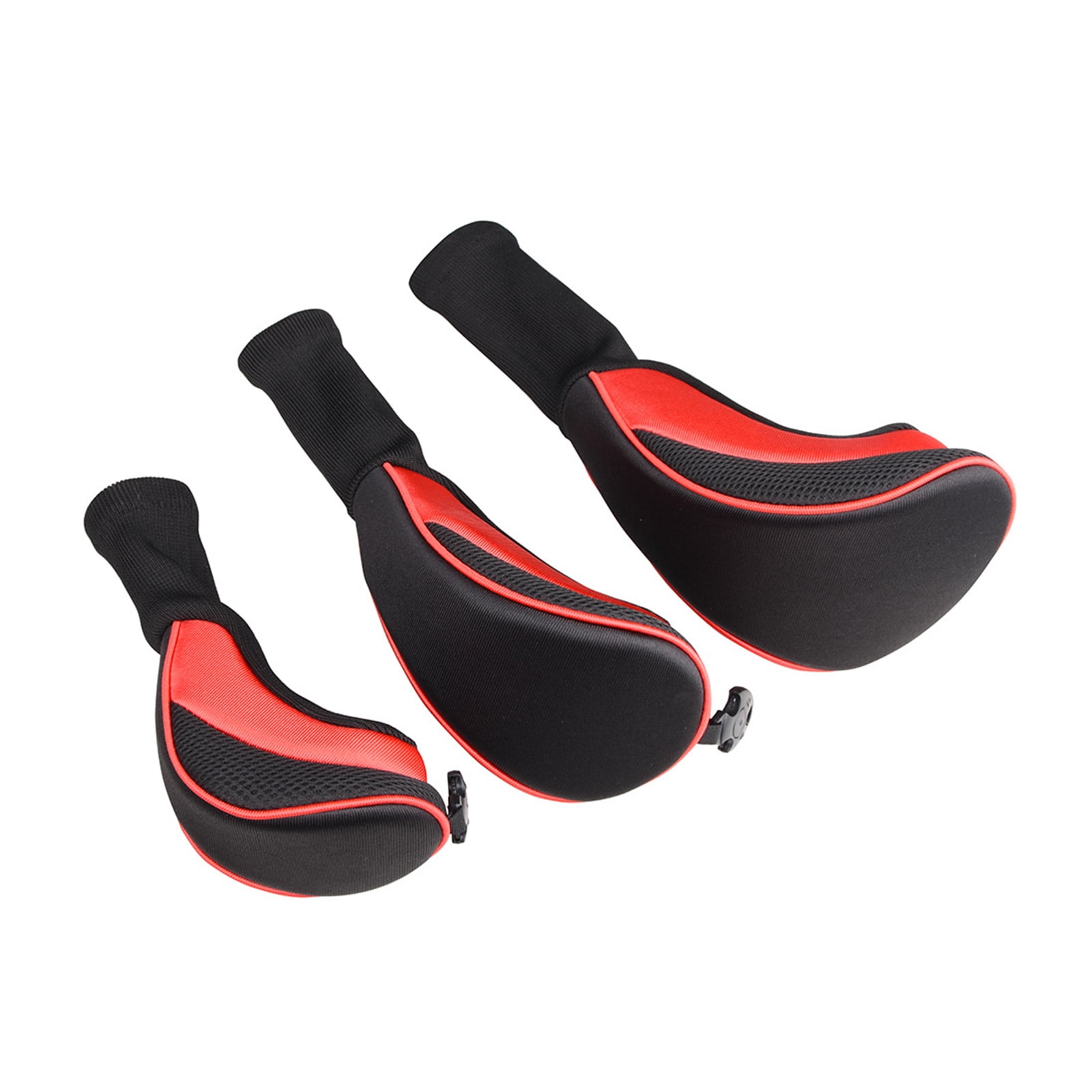 NEXAVKPR 3Pcs Long Neck Mesh for Head Covers for Fairway Woods Driver Hybrids, Golf Club Headcovers Set with Interchangeable No.