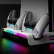 thumbnail image 5 of Adecuado para la base enfriamiento la consola PS5 Slim con soporte para controlador juegos PS5 velocidad del viento 3 velocidades colgador carga con RGB [PG-P5S006], 5 of 9