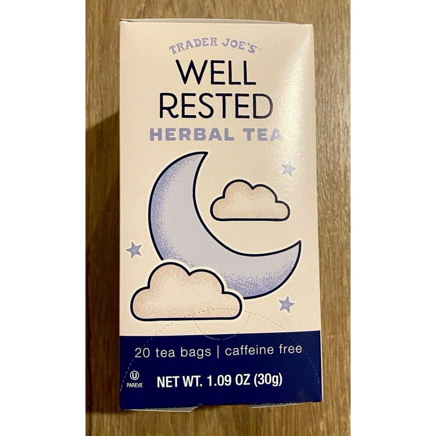 Trader Joe's Well Rested Herbal Tea No Caffeine 20 tea bagsNew