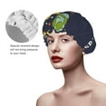 thumbnail image 4 of Easygdp Space Shower Caps for Women, Double Waterproof Layers Shower Cap, Quick Drying Bath Hair Cap Reusable, 4 of 9
