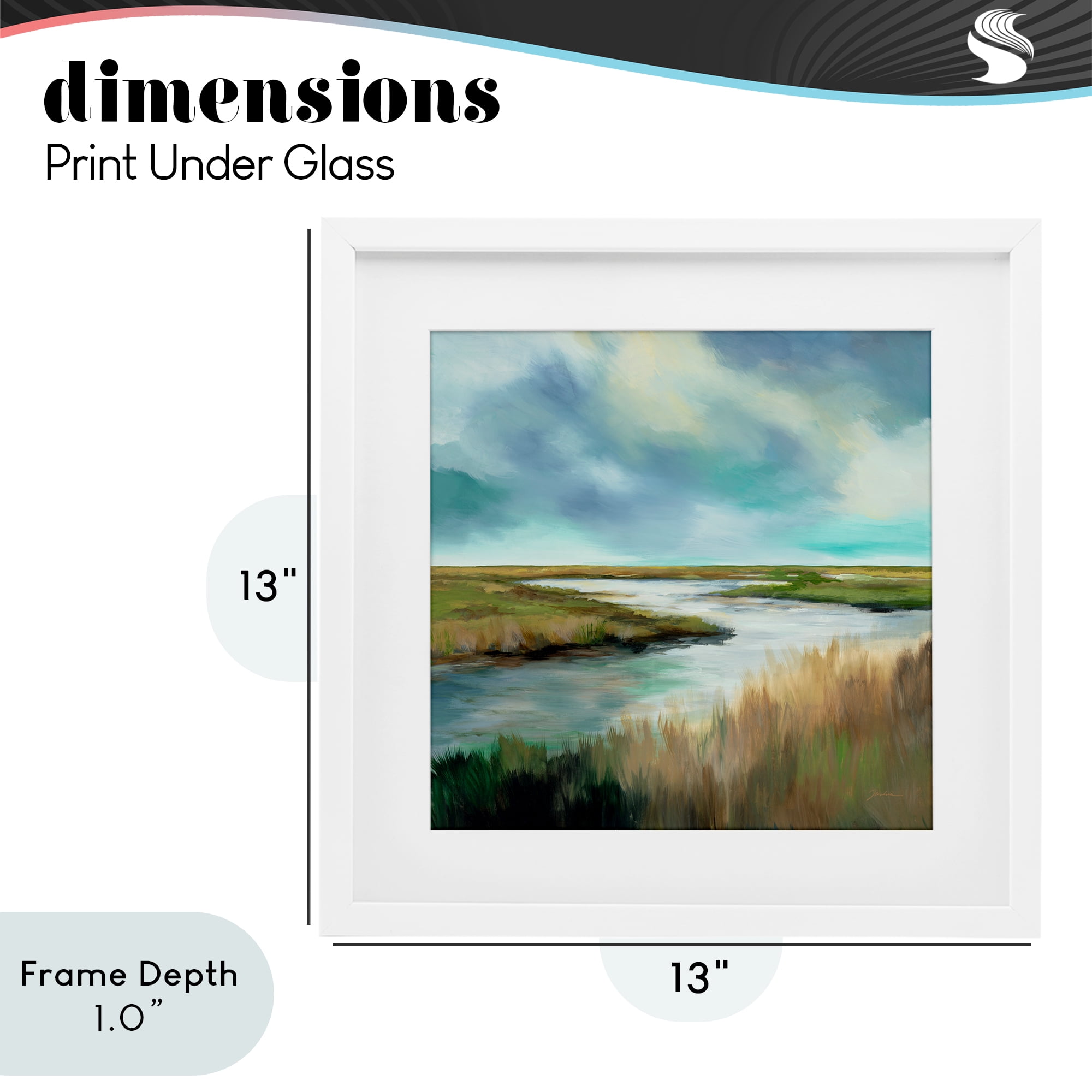 Stupell Industries Tranquil Meadow and Wetlands White Framed Print Under Glass, design by Liz Jardine