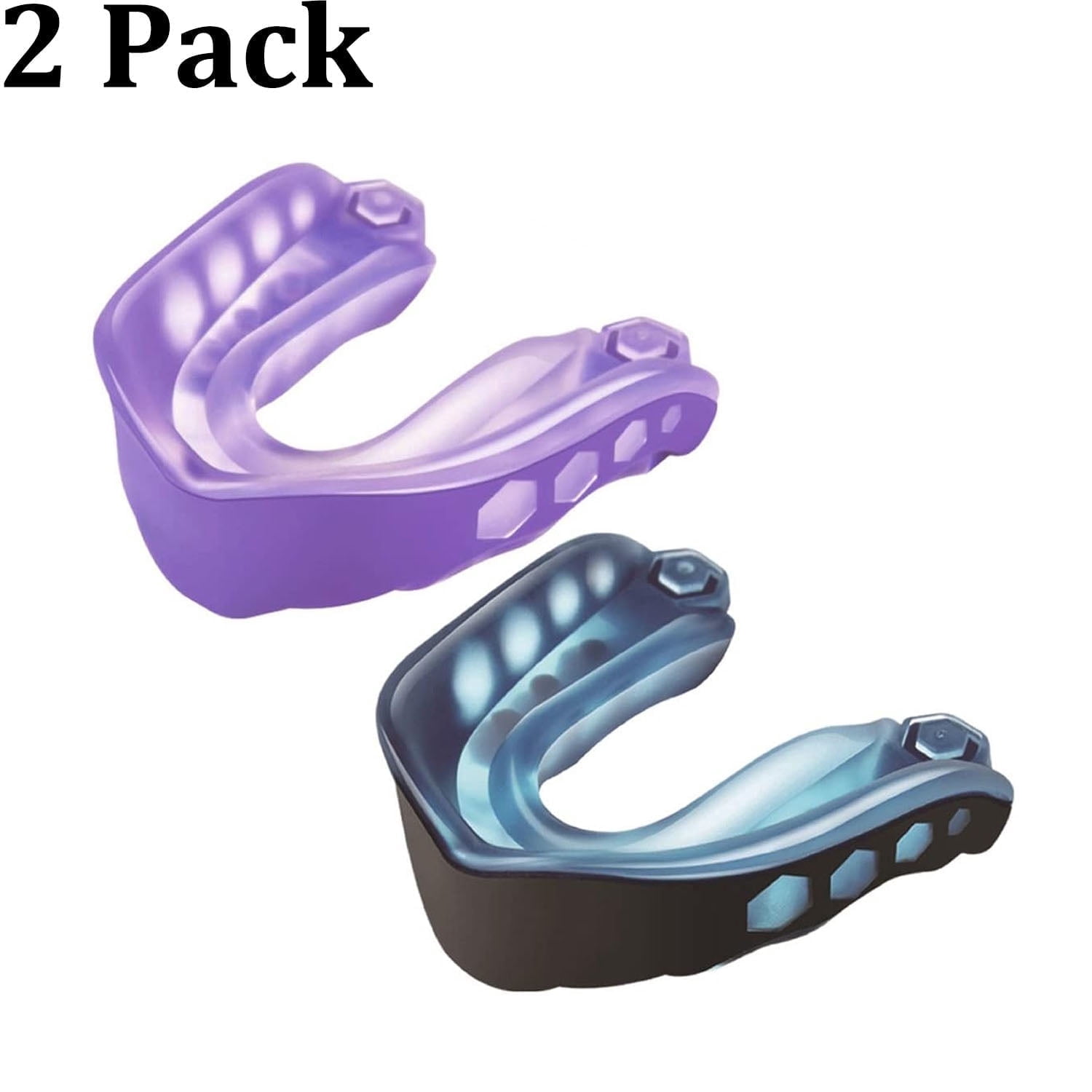 OFEFE Mouthguards, 2-Pack: Thin Mouthguards for Adults and Teens with Storage Case (BPA-Free), Remoldable and Easy-to-Wear Mouthguards for Rugby, Boxing, Field Hockey, Mixed Martial Arts, Basketball,