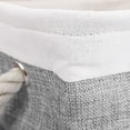 thumbnail image 4 of PiccoCasa Storage Bin Basket with Handle Linen Fabric Organizer Towel Storage Gray Rectangle, 4 of 7