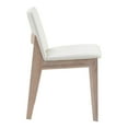 thumbnail image 3 of Moe's Home Collection Deco Oak Dining Chair White Pvc-Set Of Two, 3 of 5