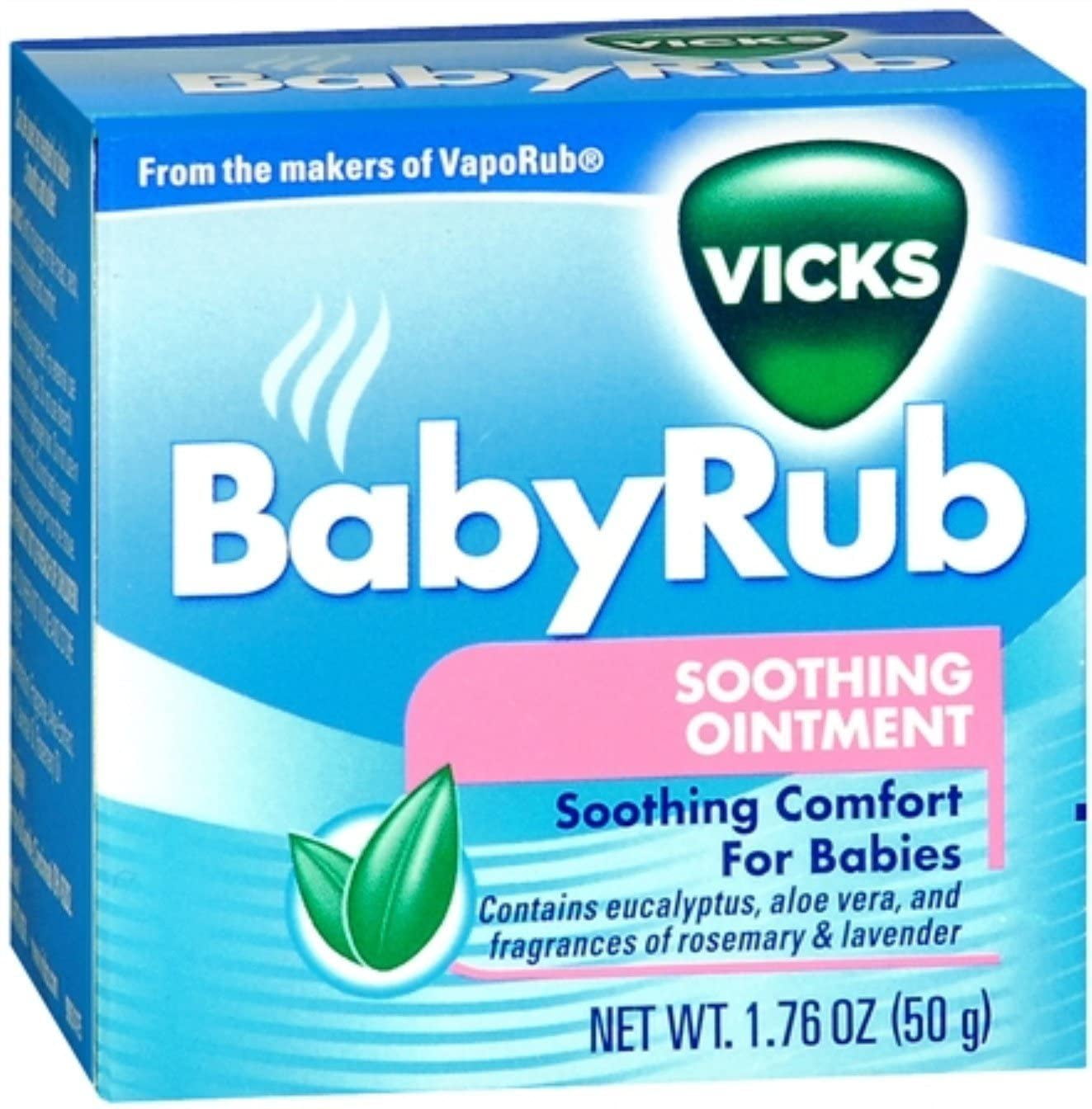 Vicks Baby Chest Rub Soothing Ointment, Aloe, Eucalyptus & Lavender, 3-Pack