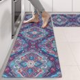 thumbnail image 2 of Kitchen Rugs Sets Of 2,Blue Ethnic Paisley Pattern Anti Fatigue Kitchen Mat Rugs Non Slip Washable,Decorative Kitchen Floor Mats for Kitchen,Sink,Laundry,17"X47", 2 of 5