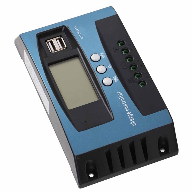 Controlador de Carga Solar MPPT Controlador de Carga Solar 12V 24V Identificación Inteligente con Pantalla LCD de Puerto USB Dual Controladores de Energía ANGGREK Otros