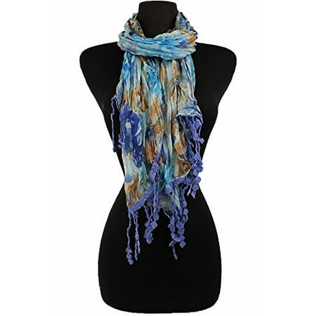 - Sassy Scarves Women's Paisley Pattern Lightweight Oblong Fashion Scarf (Blue-11297)