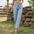 thumbnail image 6 of Women Water Split Temperament Mid Waist Casual Comfort Fashion Personality Long Trousers Jeans on Pants Denim Pants Jean Pants for Women Party Previously Viewed plus Size on Pants Jean Overalls for, 6 of 7
